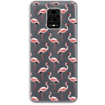 Afbeelding van Case Company® hoesje geschikt voor Xiaomi Redmi Note 9 Pro Flamingo Soft Cover Telefoonhoesje Bescherming aan alle Kanten en Schermrand