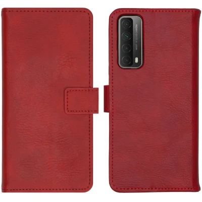 Afbeelding van iMoshion Hoesje Geschikt voor Huawei P Smart (2021) Met Pasjeshouder Luxe Bookcase Rood