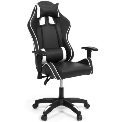 Afbeelding van Fauteuil de gaming CARTER accoudoirs 2D pivotants, réglable hauteur noir et blanc