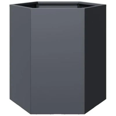 Afbeelding van vidaXL Plantenbak zeshoek 46x40x45 cm staal antracietkleurig