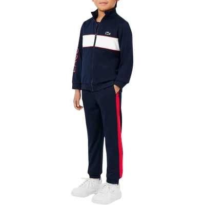 Afbeelding van Lacoste Tennis Performance RUN Resistant Unisex Trainingspak voor kinderen, Maat: 176, Navy blue/white/grenadine