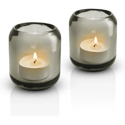 Afbeelding van Eva Solo Acorn Theelichthouder Stone Set van 2 Stuks Brown / Glass