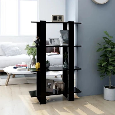Afbeelding van Boekenkast/kamerscherm 80x30x123,5 zwart
