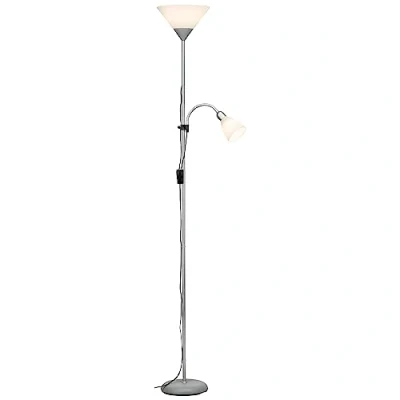 Afbeelding van Brilliant SPARI LED Staande leeslamp Wit;Zilver