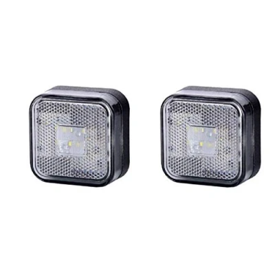 Afbeelding van 24/7 auto 2 x 12/24 V led vierkant voor wit parkeerlicht vrachtwagen, aanhanger, caravan, bus, kiepwagen