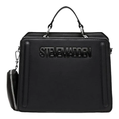 Afbeelding van Steve Madden Bevelyn converteerbare schoudertas voor dames, zwart.