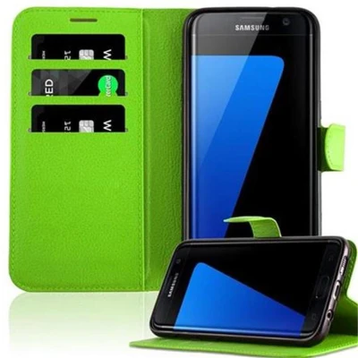 Afbeelding van Cadorabo Hoesje geschikt voor Samsung Galaxy S7 EDGE in MUNT GROEN Beschermhoes met magnetische sluiting, standfunctie en kaartvakje Book Case Cover Etui