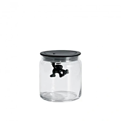 Afbeelding van Alessi Voorraadpot Gianni A Little Man Holding On Tight AMDR04 B Zwart 700 ml door Mattia Di Rosa