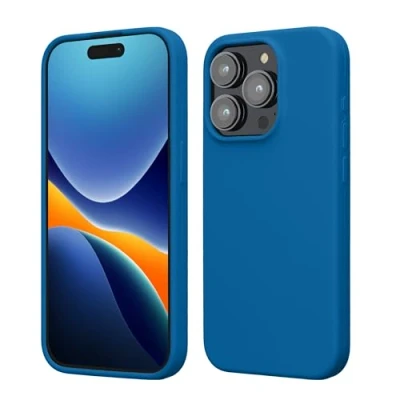 Afbeelding van kwmobile Case voor iPhone 15 Pro Slank TPU Hoesje met Zachte Afwerking In rifblauw