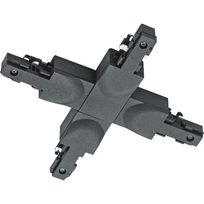 Afbeelding van Spanningsrail Doorverbinder DUOLINE X Kruis Connector 2 Fase Mat Zwart