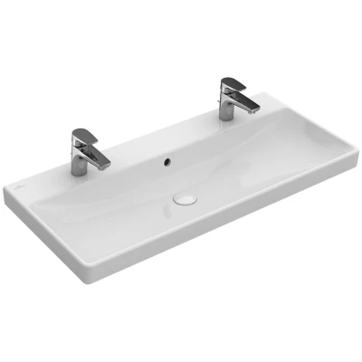 Afbeelding van Villeroy &amp; Boch Avento meubelwastafel wit ceramic+ (100 x 47 cm) 2x 1
