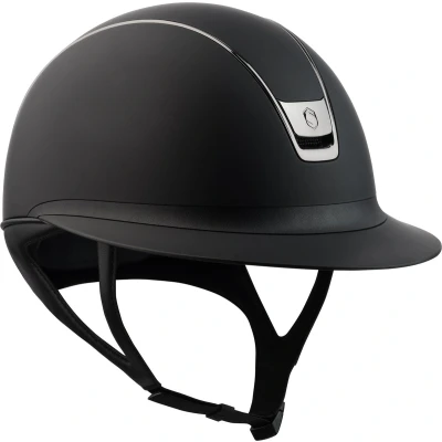 Afbeelding van Miss Shield Shadowmatt 2.0 trim chrome Black blazon Matt L Zwart Paardrij helm