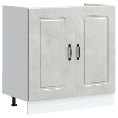 Afbeelding van vidaXL Spoelbakonderkast Kalmar 80x46x81,5 cm bewerkt hout betongrijs