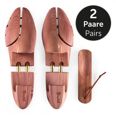 Afbeelding van Blumtal Dames en Heren Schoenspanner inc. Schoenlepel Ergonomisch design cederhout: 42 43, set van 2
