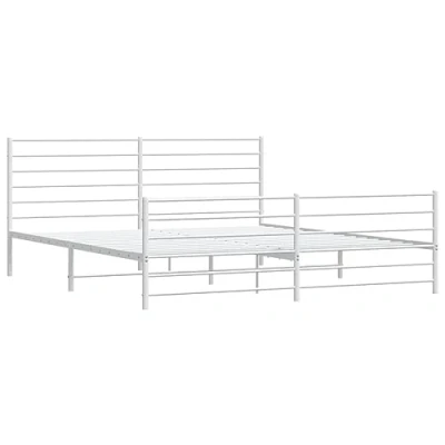 Afbeelding van Bedframe met hoofd en voeteneinde metaal wit 180x200 cm
