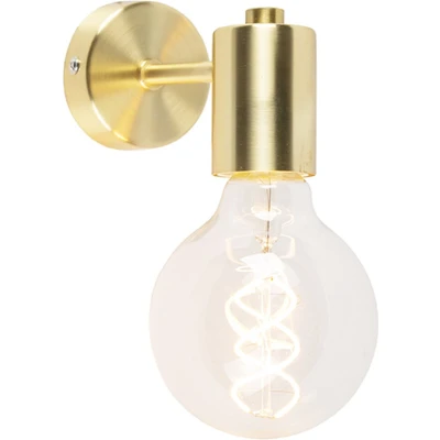 Afbeelding van QAZQA facil Design Wandlamp voor binnen 1 lichts D 130 mm Goud/messing Woonkamer Slaapkamer Keuken