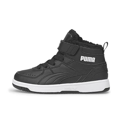 Afbeelding van Puma Rebound JOY Sneakers laag voor kinderen, Maat: 28, Black/white Hoogwaardig imitatieleer