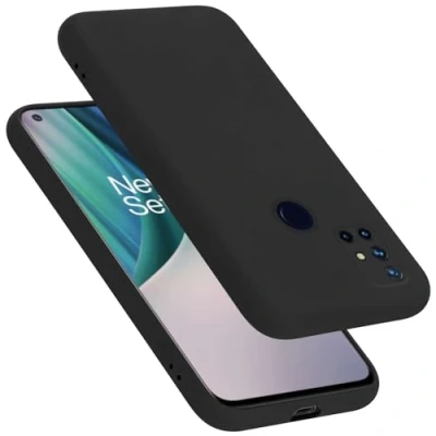 Afbeelding van Cadorabo Hoesje geschikt voor OnePlus Nord N10 5G in LIQUID ZWART Beschermhoes gemaakt van flexibel TPU silicone Case Cover