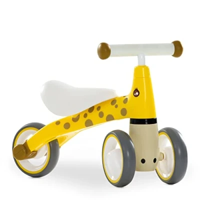 Afbeelding van hauck 1st Ride Three glijbaan voor baby&#039;s vanaf 1 jaar tot 20 kg, 3 EVA wielen, ergonomisch, kantelbeveiliging, slagbegrenzing van het stuur, binnen en buiten, giraffengeel