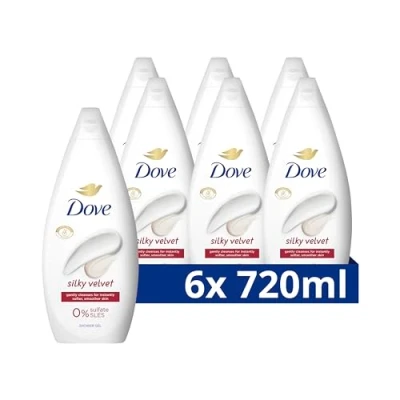 Afbeelding van Dove Essential Care Verzorgende Douchegel Silky Velvet voor dagelijkse milde reiniging 6 x 720 ml