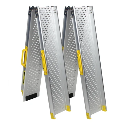 Afbeelding van Aluminium oprijplaat opvouwbaar 180 cm (2 stuks)