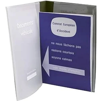 Image de 1 porte papiers voiture + constat colorpop gris foncé pvc