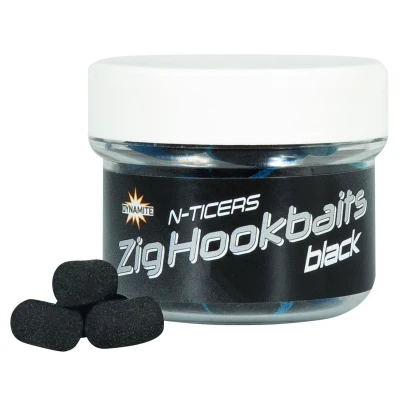 Afbeelding van Dynamite Baits N Ticers Zig Hookbaits Black 6mm (12 stuks)