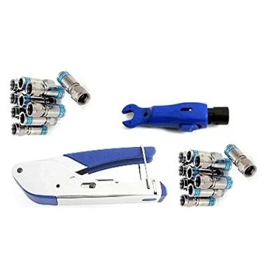 Afbeelding van Cabelcon Set bestaande uit Pocket Tool compressieklemmen + kabelstrip 20 F compressiestekkers (20 stuks CX3 7.0 QM blauwe stripper)
