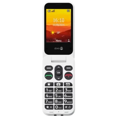 Afbeelding van Doro Leva 20 Eenvoudige senioren klaptelefoon 4G (Rood Wit)
