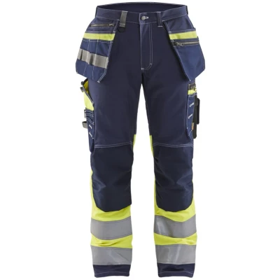 Afbeelding van Blaklader High Vis werkbroek met stretch 1794 1370 Marine/High Geel C154