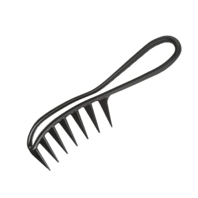 Afbeelding van Kam met brede tanden, krullende kam, afrokam, grote haaientandkam, voor verschillende haartypes, zwart