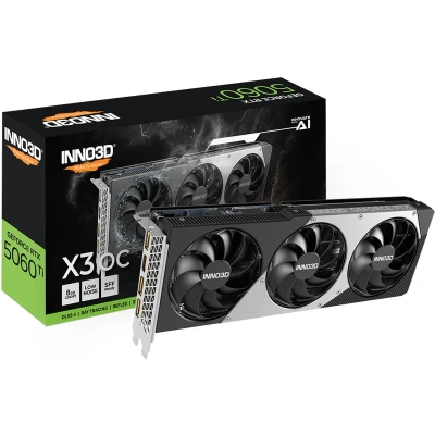 Afbeelding van INNO3D NVIDIA GeForce RTX 5060 Ti X3 OC Videokaart 8GB GDDR7 PCIe 5.0 1x HDMI 2.1b 3x DisplayPort 2.1a