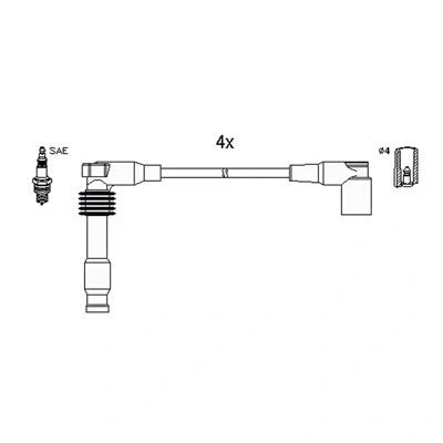 Afbeelding van HITACHI 134759 Bougiekabelset OPEL: Calibra A, Astra F Convertible, Saloon, CHEVROLET: Nubira Estate, Captiva, Saloon
