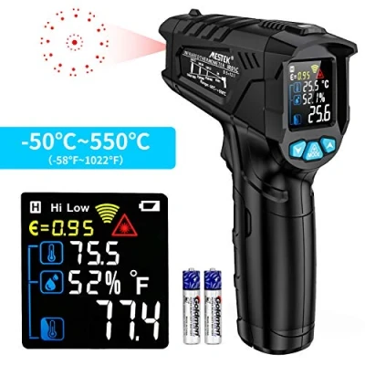 Afbeelding van Infrarood Thermometer Digitale Laser Temperatuurmeter Gun MESTEK Contactloze IR Pyrometer 50 550℃ met LCD verlichting Professionele Alarmfunctie Instelbare Emissiviteit Industriële Keuken bbq Oven