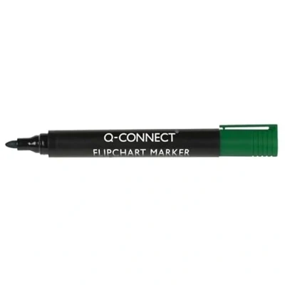 Afbeelding van Q CONNECT flipchartmarker, 2 3 mm, ronde punt, met clip, groen