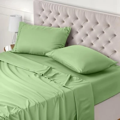 Afbeelding van Utopia Bedding Beddengoed, 150 x 200 cm, bedlaken voor tweepersoonsbed, 4 delige beddengoedset, polyester microvezel, 1 hoeslaken 200, laken 266 259 cm en 2 kussenslopen 50 75