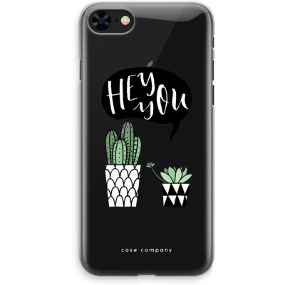 Afbeelding van Case Company® hoesje geschikt voor iPhone 8 Hey you cactus Soft Cover Telefoonhoesje Bescherming aan alle Kanten en Schermrand