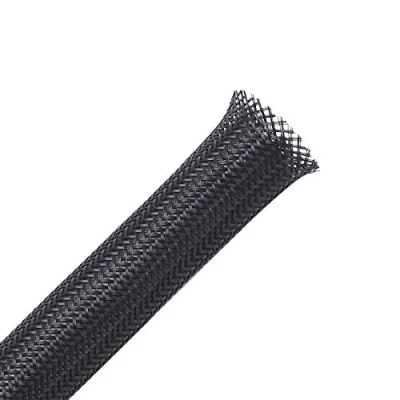 Afbeelding van PET uitbreidbare gevlochten kabelslang kabelkous kabelbescherming kabelmantel Alex Tech kabel sleeve 18mm 30m zwart