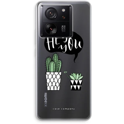 Afbeelding van Case Company® hoesje geschikt voor Xiaomi 13T Pro Hey you cactus Soft Cover Telefoonhoesje Bescherming aan alle Kanten en Schermrand