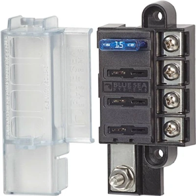 Afbeelding van Blue Sea Systems ST Blade Compact 4 voudige zekeringblok met deksel 5045