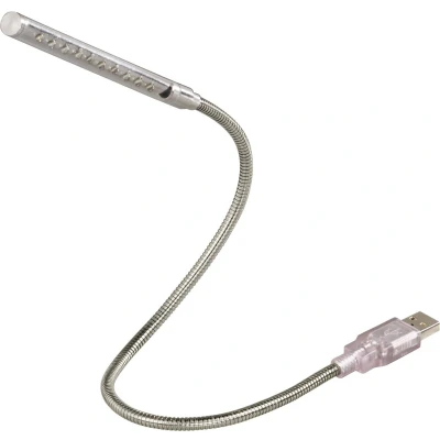 Afbeelding van Hama Laptoplamp &quot;zwanenhals&quot; (USB, LED Notebook Light, met flexibele zwanenhals, toetsenbordverlichting en leeslamp, voor pc MAC, 10 witte UHB leds) zilver