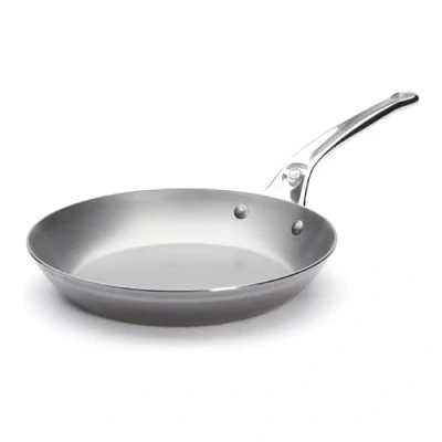 Image de de buyer 5680.24 &#039;mineral b element pro&#039; poêle ronde avec queue fonte d&#039;inox revêtue cire d&#039;abeille tôle d&#039;acier blanche diamètre 24 cm