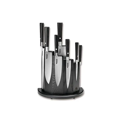 Afbeelding van BÖKER 130425SET Damascus mes zwart kunststof messenset