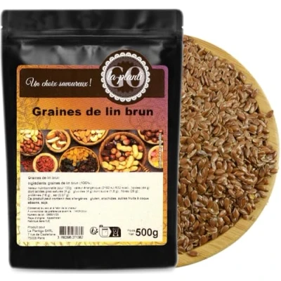 Afbeelding van Bruin lijnzaad 500 g LA PLANTIGO