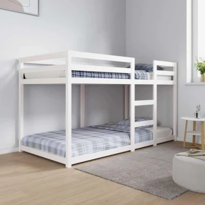 Afbeelding van vidaXL Stapelbed 90x190 cm massief grenenhout wit