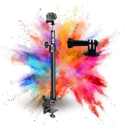 Afbeelding van TronicXL Klem Statief 2 delig geschikt voor DJI, Osmo, GoPro, Hero, Hero+, 3, 4, 5, 6, 7, 8, 9, 10, 11, 12, 13, Session Action Cam Tripod Camerastatief inclusief houder adapter mount