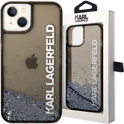 Afbeelding van Karl Lagerfeld KLHCP14MLCKVK iPhone 14 Plus 6.7 zwart/zwart hardcase Liquid Glitter Elong