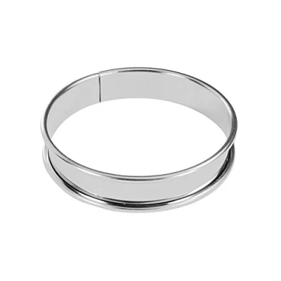 Afbeelding van de Buyer Ronde taartcirkel van roestvrij staal met rolrand 10 x 2 cm Glad oppervlak, gemakkelijk uit vorm te halen, Voor onberispelijke en heerlijke resultaten, Zilver