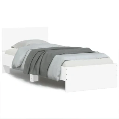 Image de vidaXL Cadre de lit sans matelas avec tête blanc 90x200 cm838533