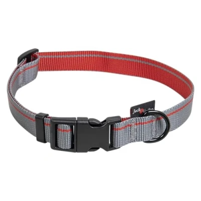 Afbeelding van Jack and Vanilla Halsband voor honden Hondenhalsband Stripe Grijs XL 39 t/m 65 cm